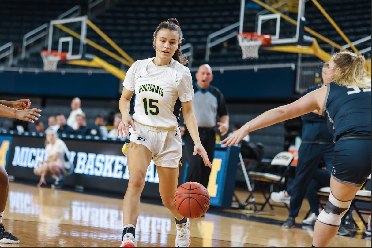 Wolverines overpowered by Saints first half, fall 79-64