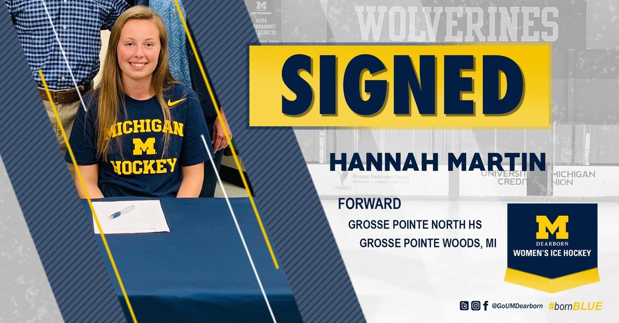 Martin signs with UM-Dearborn Women's Ice Hockey