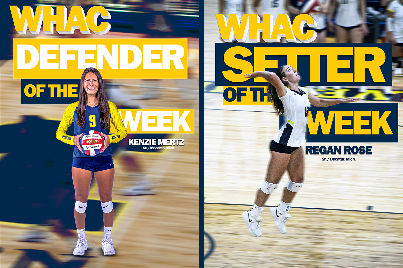 Mertz & Rose Named WHAC Players of the Week